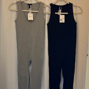 NWT (2) Forever 21 Women’s Small Unitards (1) Black, (1) Grey